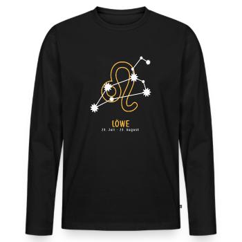 Sternzeichen Illustration Löwe - Männer Premium Bio Langarmshirt - Schwarz - Vorne - Nico (187cm)