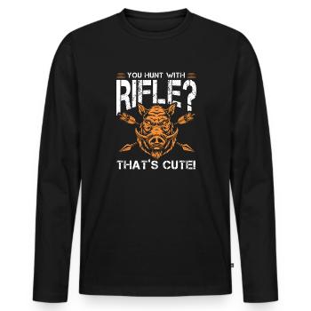 vous chassez avec un fusil mignon Design for a - T-shirt manches longues Premium bio Homme - noir - Devant - Nico (187cm)