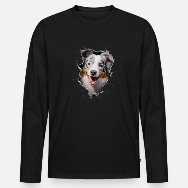 Australian Shepherd Owner - Perfect Aussie - Männer Premium Bio Langarmshirt - Schwarz