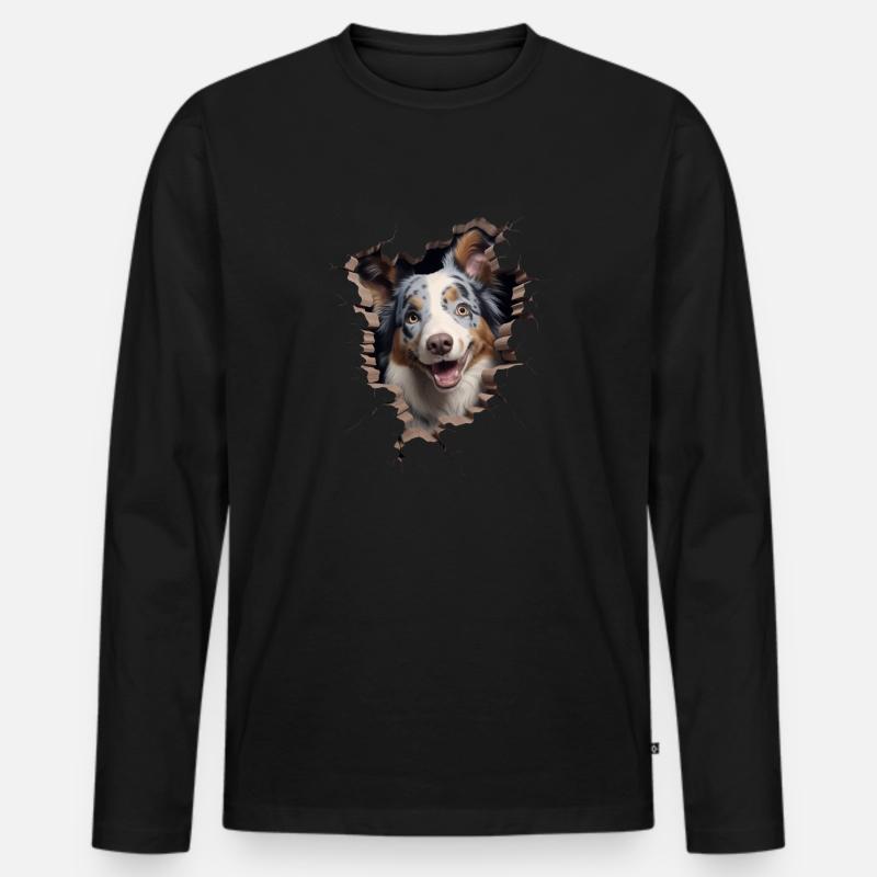 Australian Shepherd Owner - Perfect Aussie - Männer Premium Bio Langarmshirt - Schwarz