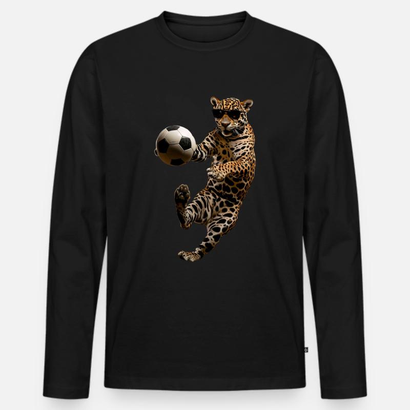 Jaguar - Männer Premium Bio Langarmshirt - Schwarz