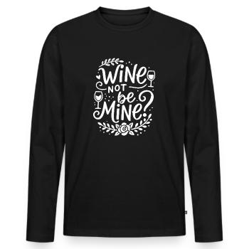 Le vin n’est pas à moi - T-shirt manches longues Premium bio Homme - noir - Devant - Nico (187cm)