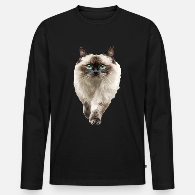 Himalaya - Männer Premium Bio Langarmshirt - Schwarz