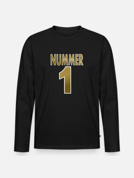 Number one number one number one gift - Men's Premium Organic Long Sleeve Shirt - black