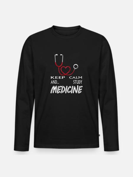 Etudier la médecine Médecine Étudiant Médecine Etudes - T-shirt manches longues Premium bio Homme - noir