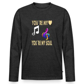 You 800 my heart You 1000 - T-shirt manches longues Premium bio Homme - anthracite chiné - Devant - Nico (187cm)