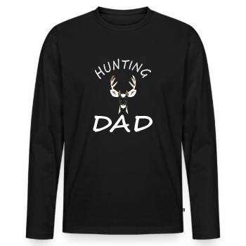 Papa chasseur sur la chasse cerf d’élan de chasse cadeau - T-shirt manches longues Premium bio Homme - noir - Devant - Nico (187cm)