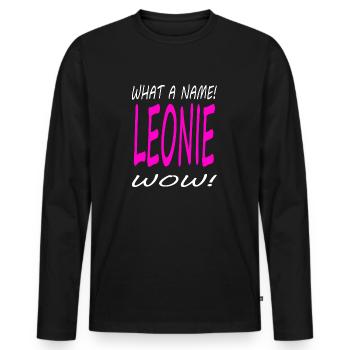 Je m’appelle Léonie Je suis Leonie Leonie - T-shirt manches longues Premium bio Homme - noir - Devant - Nico (187cm)