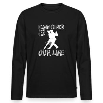 danser danseur danseur couple de danse cours de danse cadeau - T-shirt manches longues Premium bio Homme - noir - Devant - Nico (187cm)