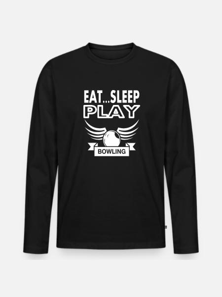 Bowling Bowling Alley Gift - Men's Premium Organic Long Sleeve Shirt - black