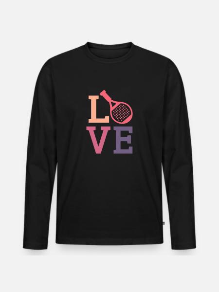 Padel Love Padeltennis Player Padel Tennis - Men's Premium Organic Long Sleeve Shirt - black