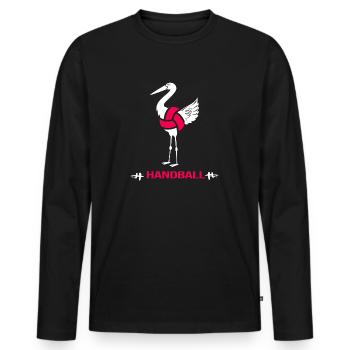 Handball Jump Throw Handball Fan Handball Player - Men's Premium Organic Long Sleeve Shirt - black - Front - Nico (187cm)