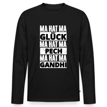 Lustiger Spruch - Männer Premium Bio Langarmshirt - Schwarz - Vorne - Nico (187cm)