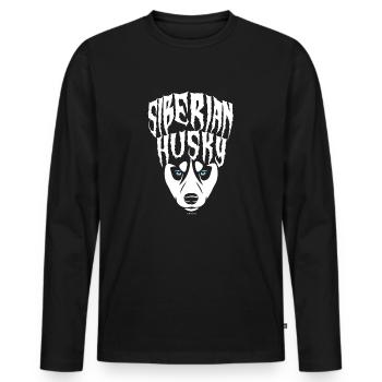 Sibirischer Husky - Männer Premium Bio Langarmshirt - Schwarz - Vorne - Nico (187cm)