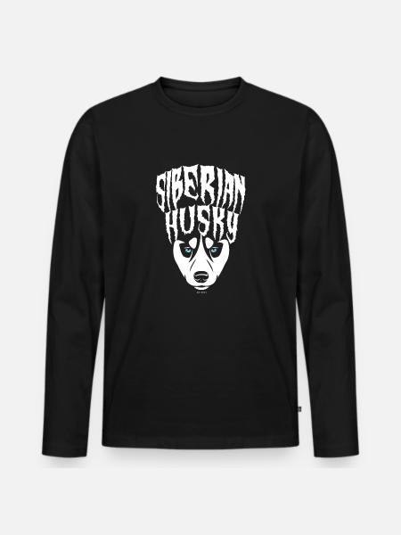 Siberian Husky - Men's Premium Organic Long Sleeve Shirt - black