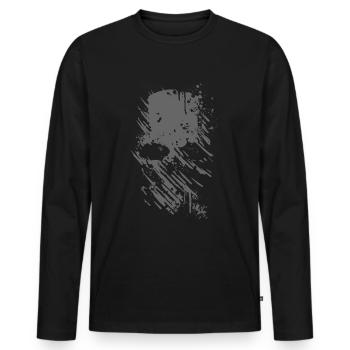 2reborn SKULL HEAD Bones Skeleton Army Navy Soldier - T-shirt manches longues Premium bio Homme - noir - Devant - Nico (187cm)