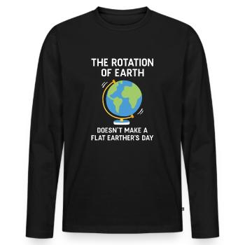 Flat Earther es Day - Männer Premium Bio Langarmshirt - Schwarz - Vorne - Nico (187cm)