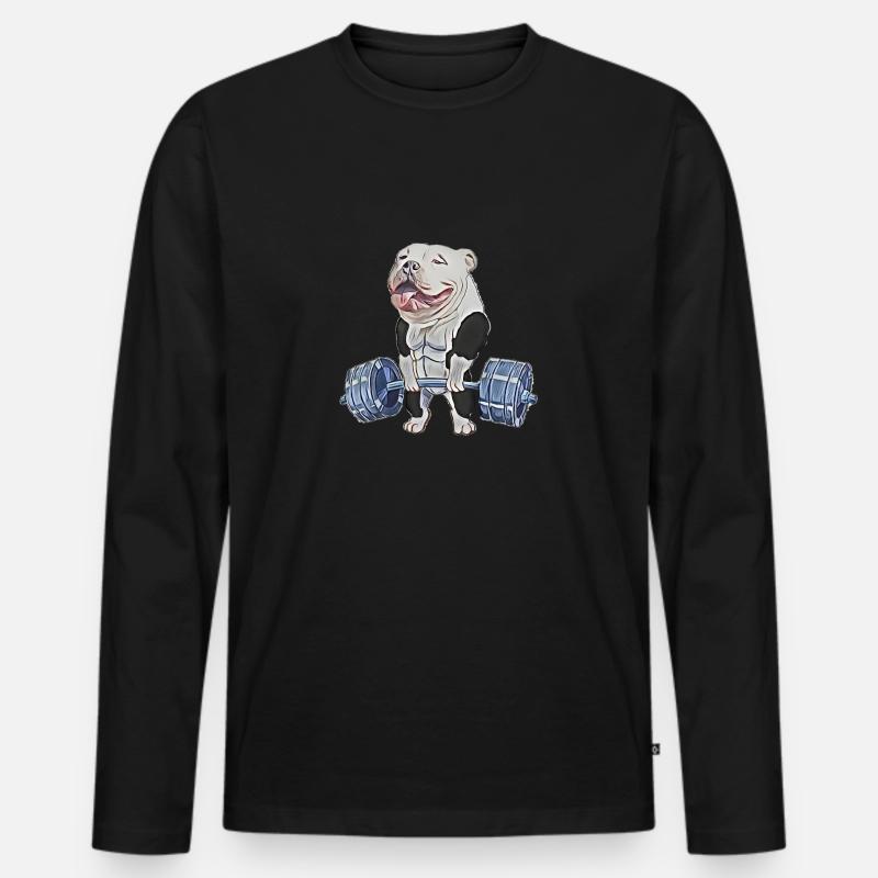 Muscle Bully - Männer Premium Bio Langarmshirt - Schwarz