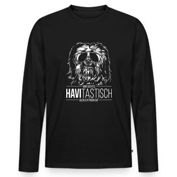 HAVITASTISCH Havaneser Hundespruch Hunde Wilsigns - Männer Premium Bio Langarmshirt - Schwarz - Vorne - Nico (187cm)