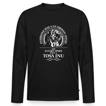TOSA INU Guardian Angel Dog Saying Dogs Wilsigns - Men's Premium Organic Long Sleeve Shirt - black - Front - Nico (187cm)