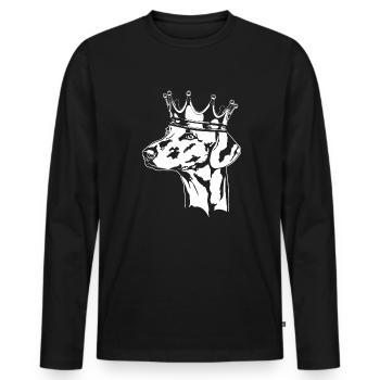 AZAWAKH Crown Dogs Greyhound Wilsigns - T-shirt manches longues Premium bio Homme - noir - Devant - Nico (187cm)