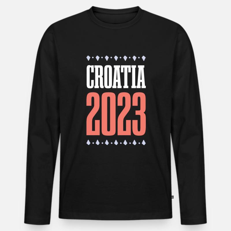 Croatia 2023 - Männer Premium Bio Langarmshirt - Schwarz