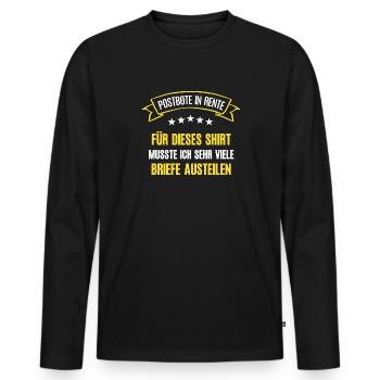 Postbote Rente Rentner Briefträger Ruhestand Bote - Männer Premium Bio Langarmshirt - Schwarz - Vorne - Nico (187cm)