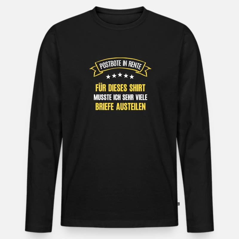 Postbote Rente Rentner Briefträger Ruhestand Bote - Männer Premium Bio Langarmshirt - Schwarz