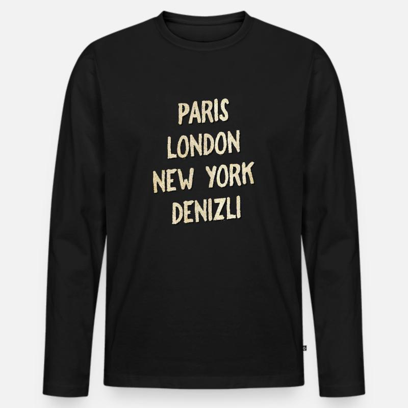 Denizli - Männer Premium Bio Langarmshirt - Schwarz