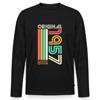 1957 Cadeau d’anniversaire Vintage Vintage Rétro - T-shirt manches longues Premium bio Homme - noir - Devant - Nico (187cm)