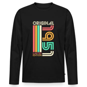 1951 Birthday Gift Vintage Vintage Retro - Men's Premium Organic Long Sleeve Shirt - black - Front - Nico (187cm)