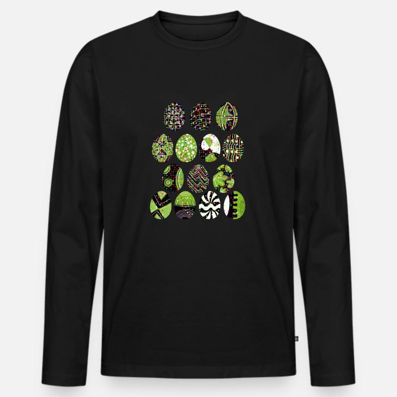 Osterei - Männer Premium Bio Langarmshirt - Schwarz