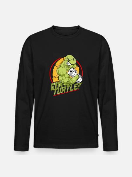 Gym Turtle Gym Design - Men's Premium Organic Long Sleeve Shirt - black