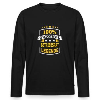 BETRIEBSRAT - Männer Premium Bio Langarmshirt - Schwarz - Vorne - Nico (187cm)