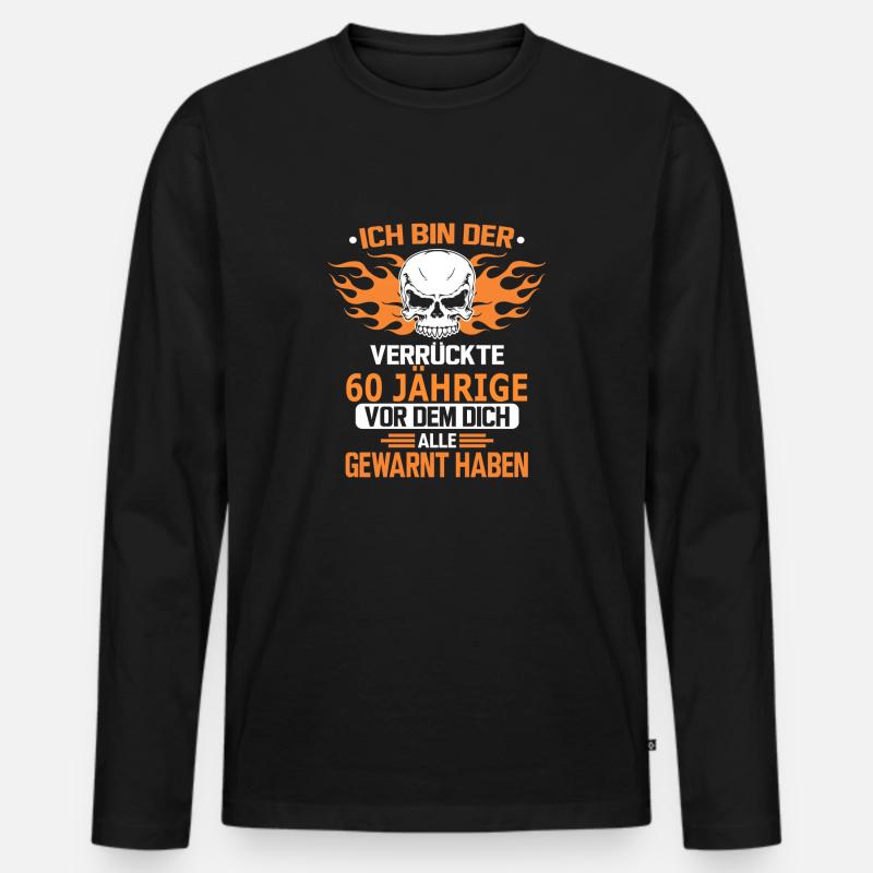 60 JÄHRIGE - Männer Premium Bio Langarmshirt - Schwarz