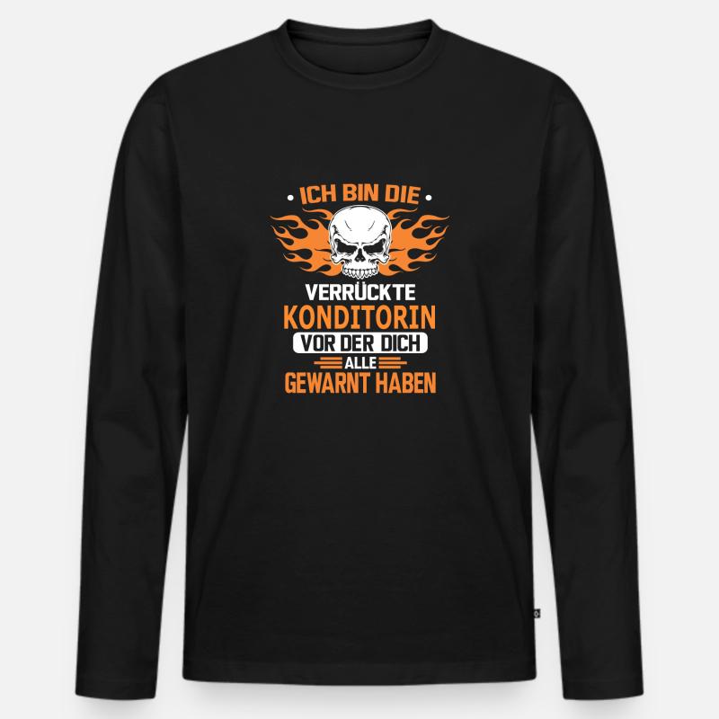 KONDITORIN - Männer Premium Bio Langarmshirt - Schwarz