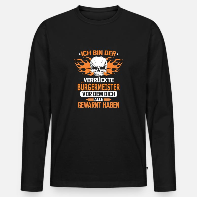 BÜRGERMEISTER - Männer Premium Bio Langarmshirt - Schwarz