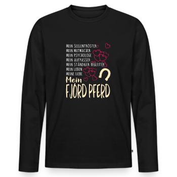 FJORD-PFERD - mein - Männer Premium Bio Langarmshirt - Schwarz - Vorne - Nico (187cm)