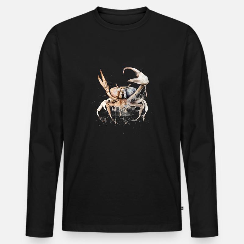 Sternzeichen Krebs - Männer Premium Bio Langarmshirt - Schwarz