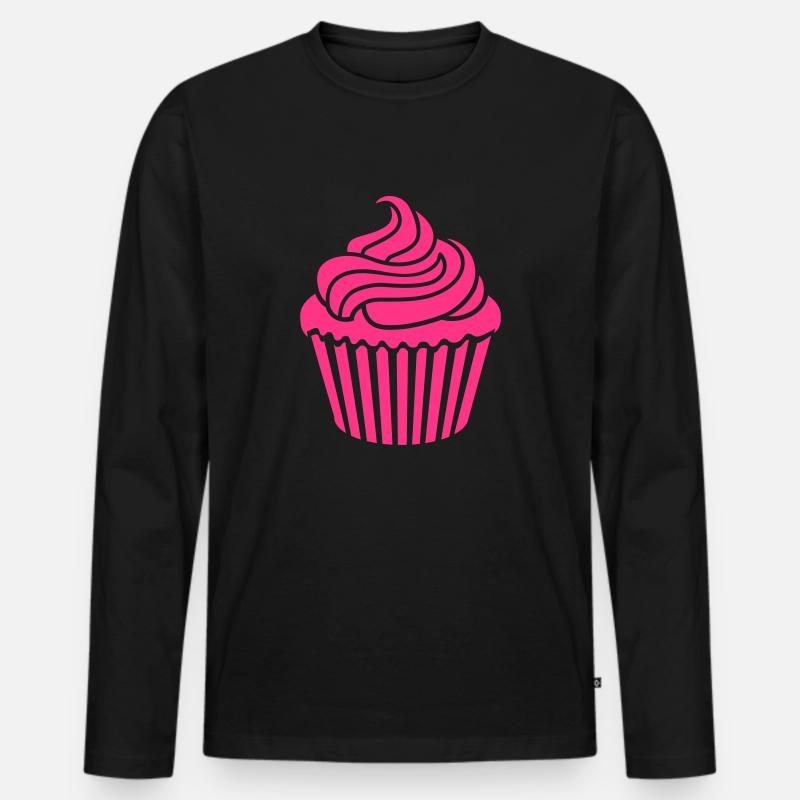 Cupcake - Männer Premium Bio Langarmshirt - Schwarz