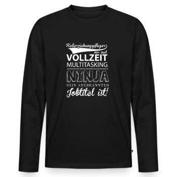HEP Shirt-Multitasking - Männer Premium Bio Langarmshirt - Schwarz - Vorne - Nico (187cm)