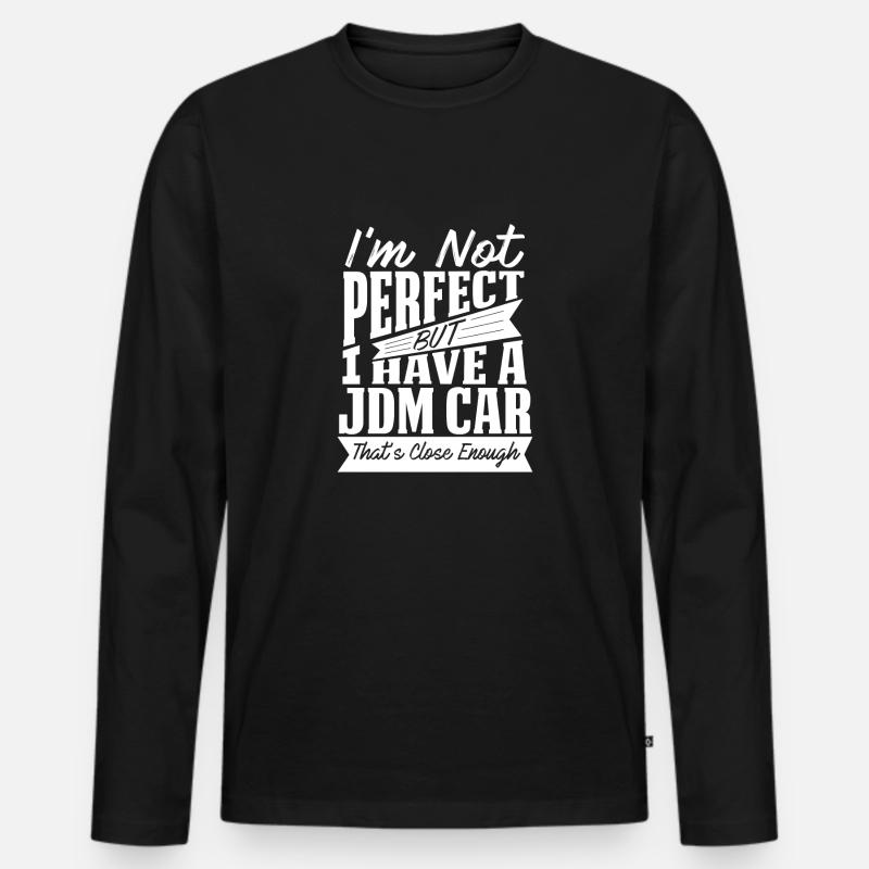 PERFEKT MIT JDM - Männer Premium Bio Langarmshirt - Schwarz