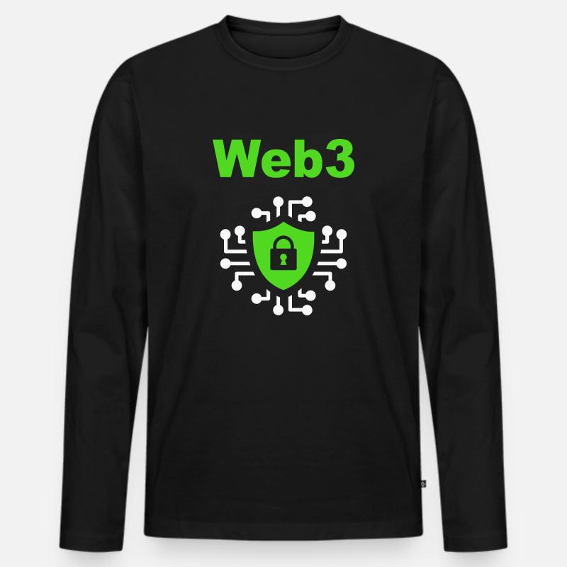 Web3 Cryptocurrency Blockchain Software Developer - Men's Premium Organic Long Sleeve Shirt - black
