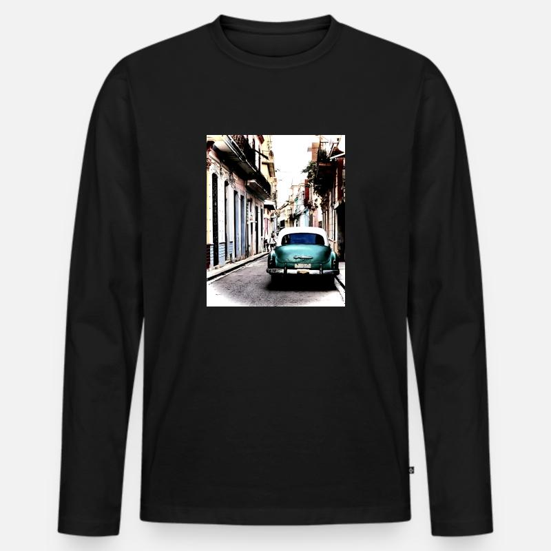 Havana Dream - 2 - Männer Premium Bio Langarmshirt - Schwarz