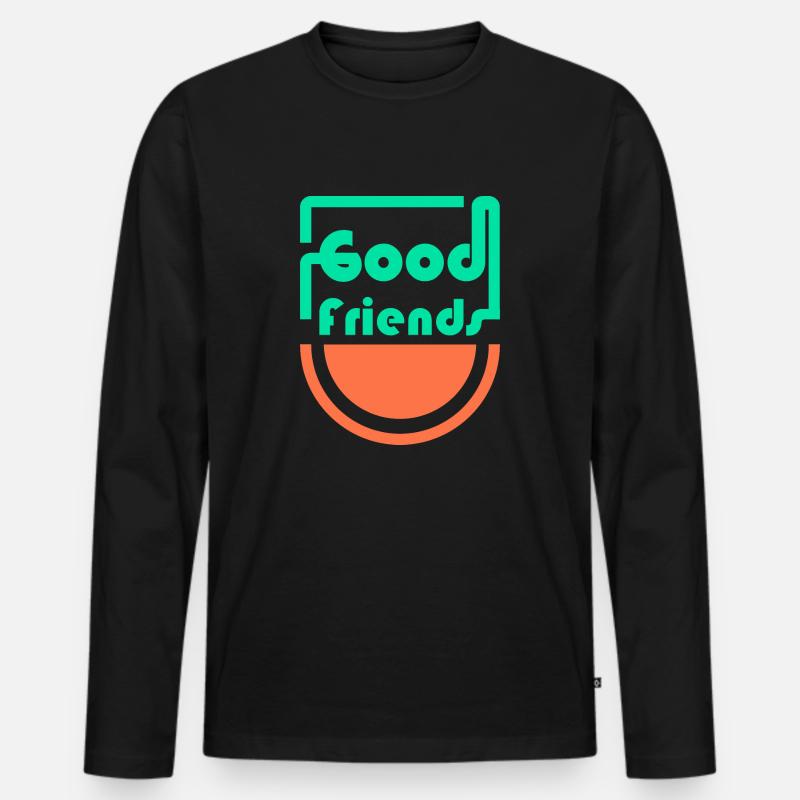 Gute Freunde - Männer Premium Bio Langarmshirt - Schwarz