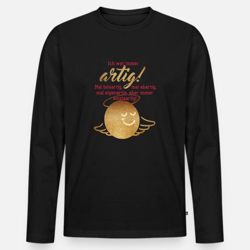 Ich War Immer Artig - Männer Premium Bio Langarmshirt - Schwarz