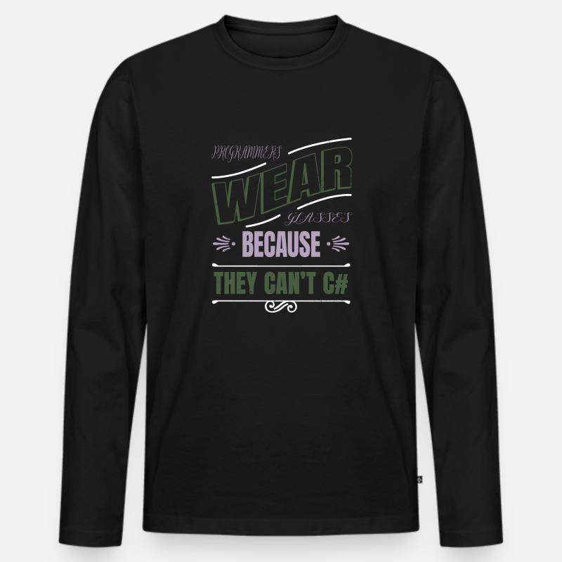 Fullstack Developer Birthday Statement quote - Men's Premium Organic Long Sleeve Shirt - black