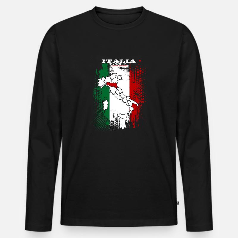 Emilia Romagna - Männer Premium Bio Langarmshirt - Schwarz