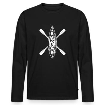 Kayak Water Sports - Men's Premium Organic Long Sleeve Shirt - black - Front - Nico (187cm)