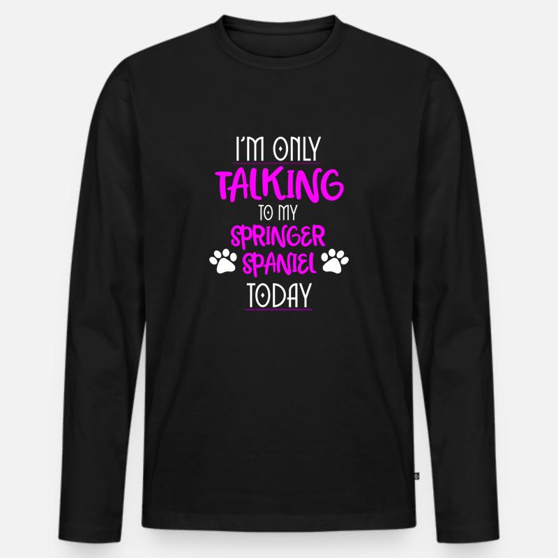 Springer Spaniel lustige Sprüche - Männer Premium Bio Langarmshirt - Schwarz